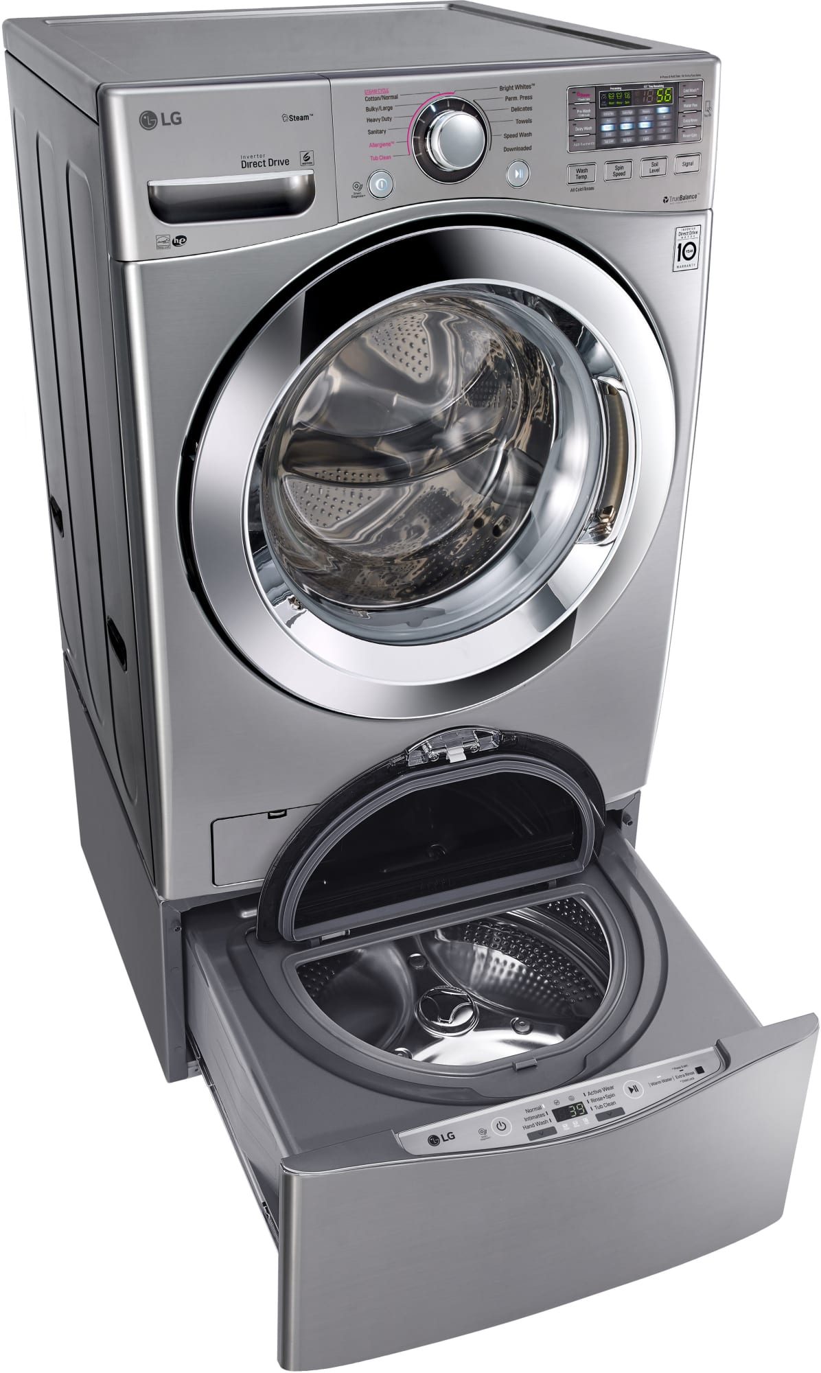 LG WM3670HVA 27 Inch 4.5 cu. ft. Front Load Washer with Steam, Smart