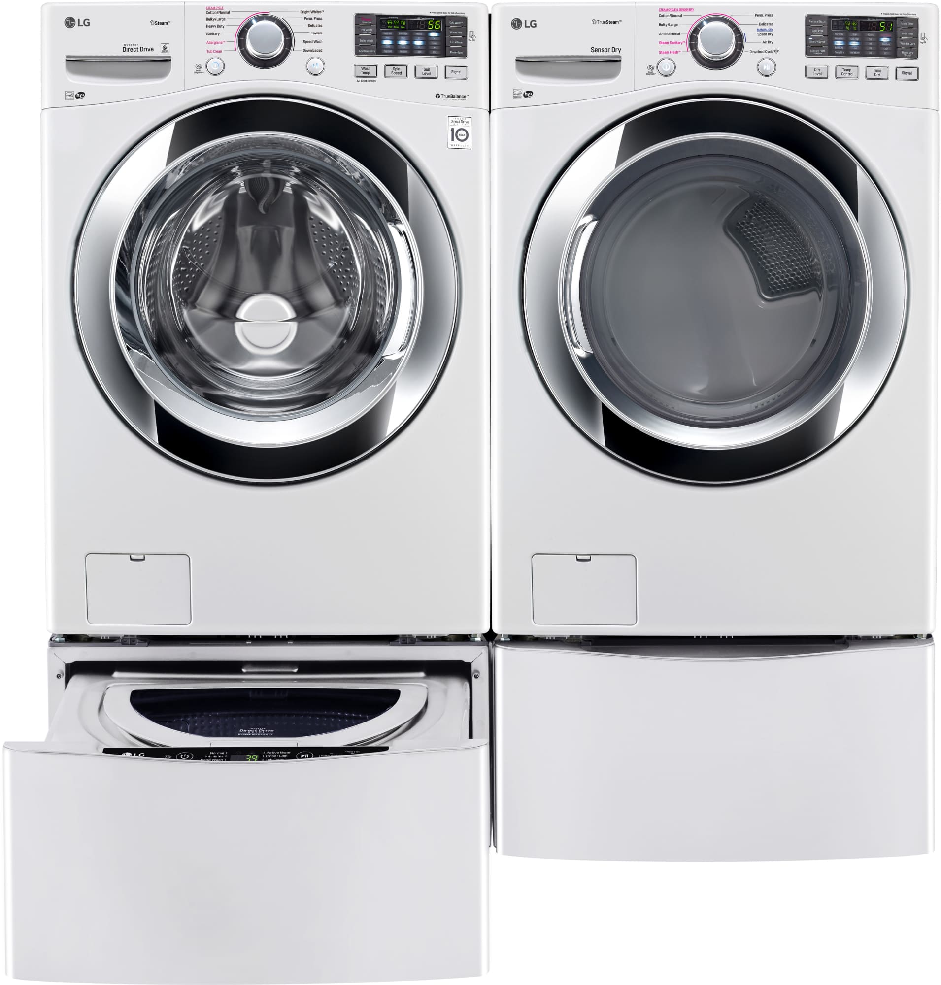LG WM3670HWA 27 Inch 4.5 cu. ft. Front Load Washer with Steam, Smart