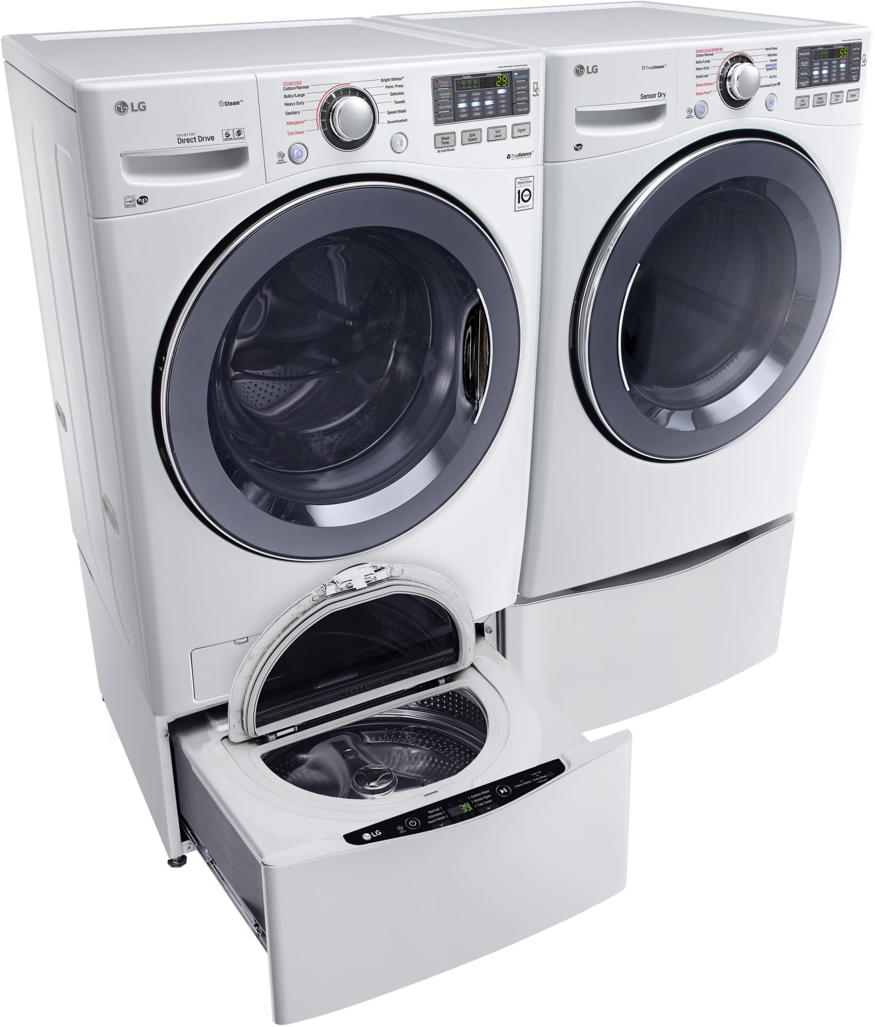 LG DLEX3570W 27 Inch Electric Dryer with TrueSteam™, FlowSense