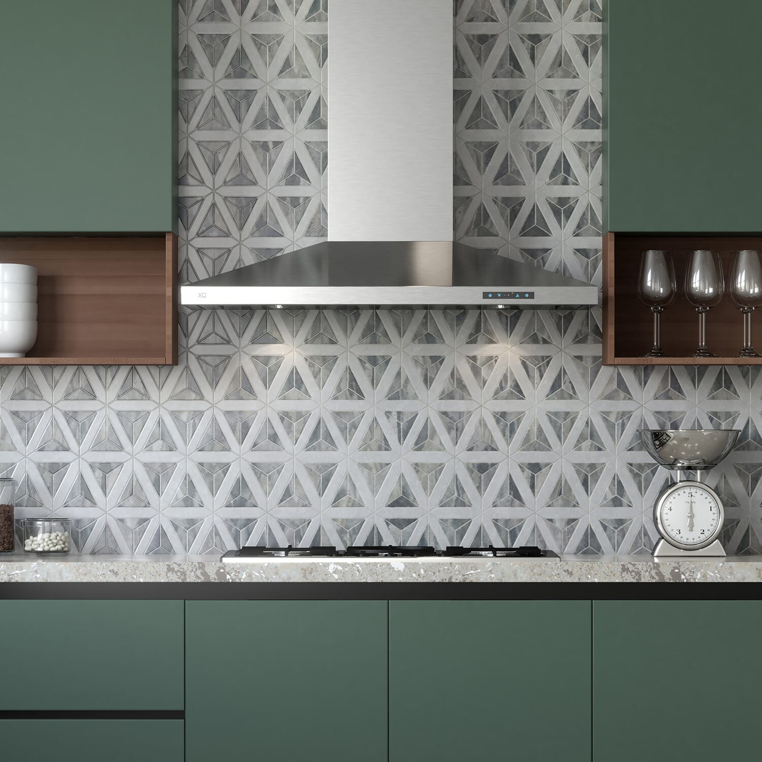 XO XOJ42SC Wall Mount Chimney Range Hood with 4Speed 395/600 CFM