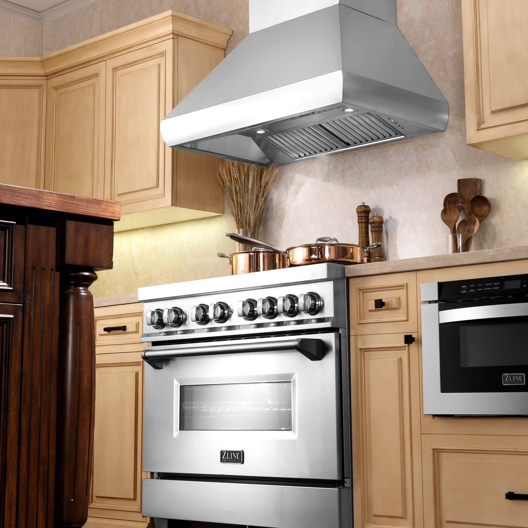 ZLINE 68730430 Outdoor Wall Mount Range Hood with 1200 CFM Motor, 4 Fan