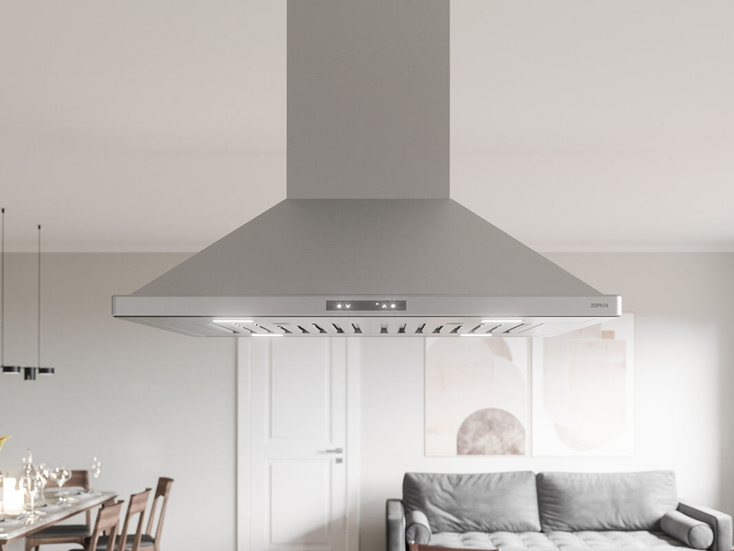 Zephyr ZNAM90DS Napoli Island Mount Smart Range Hood with 6 Speed 700