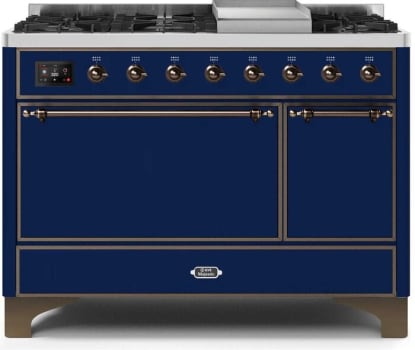 Ilve Majestic II Collection UM12FDQNS3MBB - Freestanding Dual Fuel Range Black