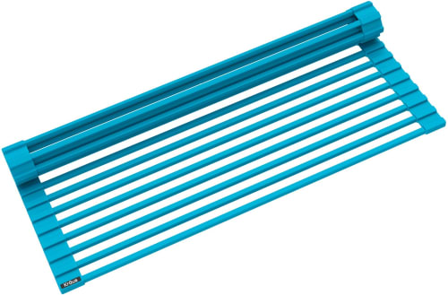 Kraus KRM11AQ - Multipurpose Workstation Sink Roll-Up Dish Drying Rack in Aqua