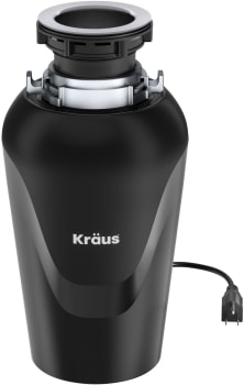Kraus KWD10075MBL - Continuous Feed Garbage Disposal with 3/4 HP Ultra-Quiet Motor for Kitchen Sinks with Power Cord and Flange Included