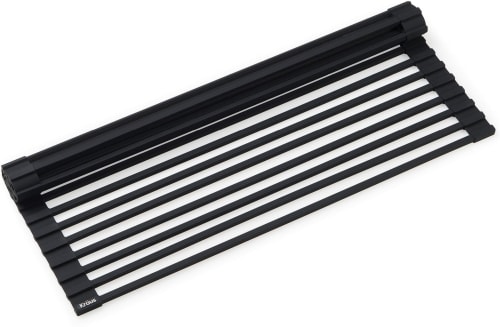 Kraus KRM11BL - Workstation Multipurpose Over Sink Roll-Up Dish Drying Rack in Black