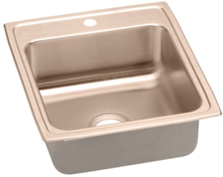 Elkay CuVerro LRAD2022551CU - 19-1/2 Inch Antimicrobial Copper Single Bowl Drop-In Sink