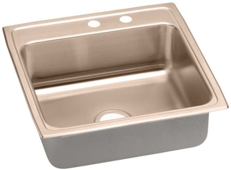 Elkay CuVerro LRAD222240MR2CU - 22 Inch Antimicrobial Copper Single Bowl Drop-In Sink