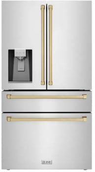 ZLINE Autograph Edition RFMZW36CB - 36 Inch Counter-Depth 4-Door French Door Refrigerator