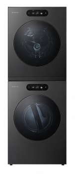 LG SIGNATURE LGWADRGHBA99012 - Stacked Washer & Dryer Set with Front Load Washer and Gas Dryer in Black Steel