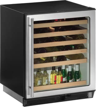 U Line 1075wcs01 24 Inch Built In Wine Storage With 48 Bottle Capacity Triple Temperature Zone Slide Out Beech Trimmed Wine Racks Interior Light And Thermopane Glass Door Stainless Steel Left Hand Hinge U Line 1075wcs01 24 Inch Built In Wine Storage With 48 Bottle Capacity Triple Temperature Zone Slide Out Beech Trimmed Wine Racks Interior Light And Thermopane Glass Door Stainless Steel Left Hand Hinge