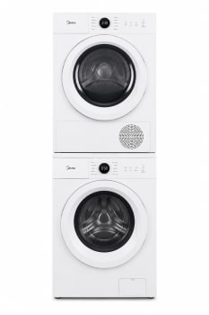 Midea MIDWADRBWW27S71 - Stacked Front Load Washer and Electric Dryer Set in White