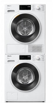 Miele MIWADRECS16082 - Stacked Washer & Dryer Set with Tray with Front Load Washer & Ventless Electric Dryer in White