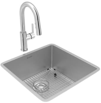Elkay Crosstown Collection ECTRU17179TFCBC - 18 1/2 Single Bowl Undermount Sink & Faucet Kit