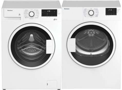 Blomberg BLWADREW7220 - Side by Side Washer & Dryer Set with Front Load Washer and Electric Dryer in White