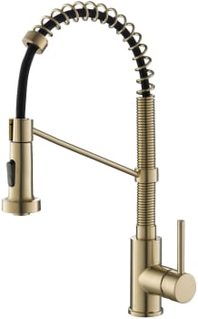 Kraus Bolden Series KPF1610SFACB - Commercial Style 2-Function Single Handle Pull Down Kitchen Faucet in Spot-Free Antique Champagne Bronze