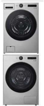 LG LGWADRGHVA55001 - Stacked Washer and Dryer Set with Front Smart Load Washer and Smart Gas Dryer in Graphite Steel