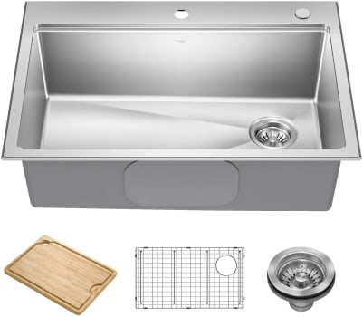 Kraus Fairlane KWT61030 - 30 Inch Drop In / Top Mount Workstation Single Bowl