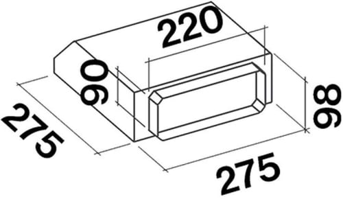 Falmec KACL789 - Dimension - Air Conveyor Kit for Rectangular Outlet 220x90 mm