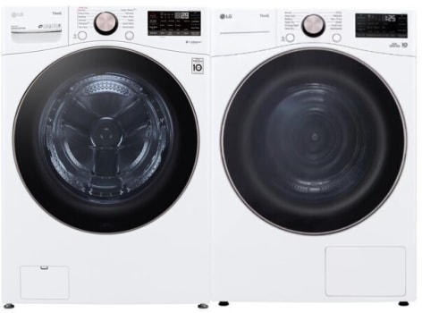 LG LGWADRGHWA40021W - Side-by-Side Washer & Dryer Set with Smart Front Load Washer and Electric Dryer in White