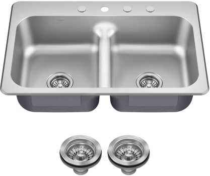 Kraus KTM10233 - 33 Inch Drop-In/Top Mount Double Bowl Kitchen Sink