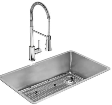 Elkay Crosstown Collection ECTRU30179RTFC - 18 1/2 Inch Single Bowl Undermount Sink Kit