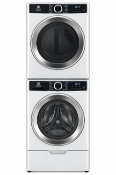 GE GEWADRESVWW8701 - Stacked Washer & Dryer Set with Front Load Washer and Electric Dryer in White