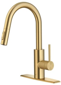 Kraus Oletto Series KPF2620BB - Pull-Down Single Handle Kitchen Faucet with QuickDock Top Mount Installation Assembly in Brushed Brass