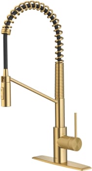 Kraus Oletto Series KPF2631BB - Commercial Style Pull-Down Single Handle Kitchen Faucet with QuickDock Top Mount Installation Assembly in Brushed Brass