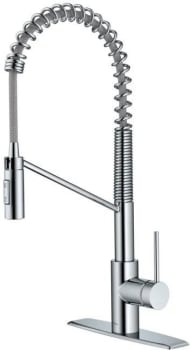 Kraus Oletto Series KPF2631CH - Commercial Style Pull-Down Single Handle Kitchen Faucet with QuickDock Top Mount Installation Assembly in Chrome