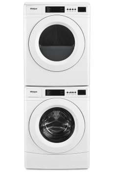 Whirlpool WHWADRGGW91601 - Stacked Washer & Dryer Set with Top Load Washer and Gas Dryer in White