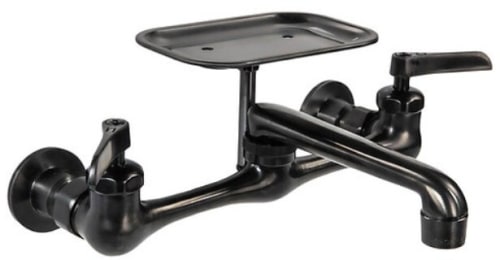 Nantucket Sinks Premium Kitchen CIF2HMBL - Double Handle Wallmount Sink Faucet