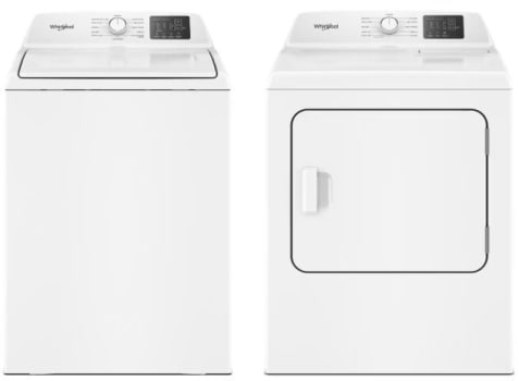 Whirlpool WHWADRESW4105 - Side-by-Side Washer & Dryer Set with Top Load Washer & Electric Dryer in White