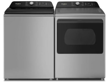 Whirlpool WHWADRETR8509 - Side-by-Side Washer & Dryer Set with Top Load Washer and Electric Dryer in Radiant Silver