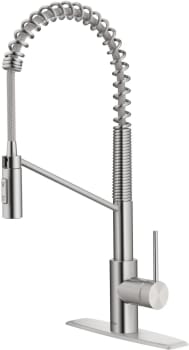 Kraus Oletto Series KPF2631SFS - Commercial Style Pull-Down Single Handle Kitchen Faucet with QuickDock Top Mount Installation Assembly in Spot Free Stainless Steel