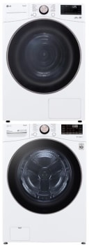 LG LGWADREHWA4002W1 - Stacked Washer & Dryer Set with Smart Front Load Washer and Electric Dryer in White