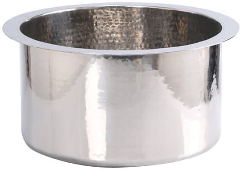 Nantucket Sinks Brightwork Home Collection RS15SS - 15 Inch Hand Hammered Stainless Steel Round Bar Sink