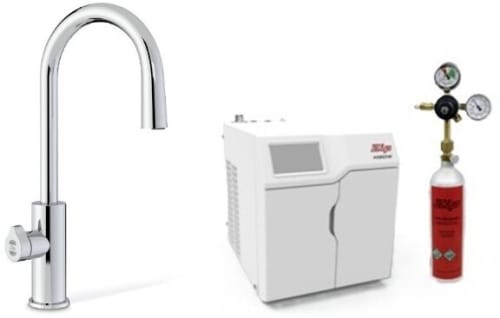 Zip ARCPLUSCS120VCH - HydroTap Chilled, Sparkling for Residential and Small Commercial - Kitted Base Module with 1.5 lb CO2 and Regulator with Arc Plus Tap - Bright Chrome