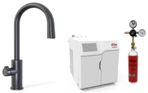 Zip ARCPLUSCS120VMB - HydroTap Chilled, Sparkling for Residential and Small Commercial - Kitted Base Module with 1.5 lb CO2 and Regulator with Arc Plus Tap - Matte Black
