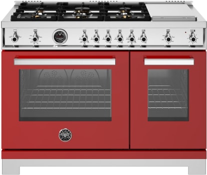 Bertazzoni Professional Series PRO486BTFGMROT - 48 Inch Freestanding Gas Range in Front View