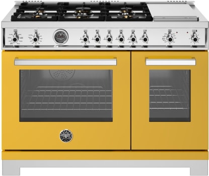 Bertazzoni Professional Series PRO486BTFEPGIT - 48 Inch Freestandig Dual Fuel Range in Front View