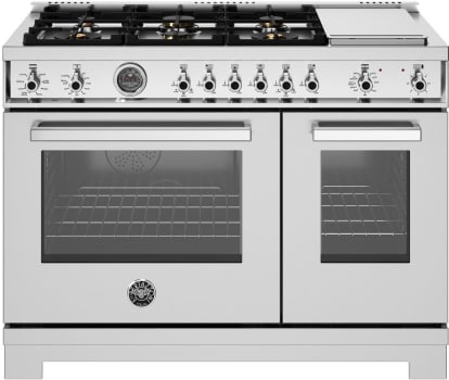 Bertazzoni Professional Series PRO486BTFEPXT - 48 Inch Freestandig Dual Fuel Range in Front View