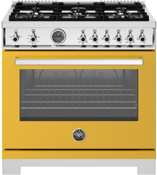 Bertazzoni Professional Series PRO366BCFGMGIT - 36 Inch Freestanding Gas Range in Front View