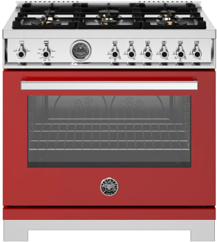 Bertazzoni Professional Series PRO366BCFGMROT - 36 Inch Freestanding Gas Range in Front View