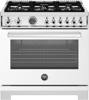Bertazzoni Professional Series PRO366BCFEPBIT - 36 Inch Freestanding Dual Fuel Range in Front View