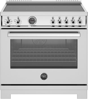 Bertazzoni Professional Series PRO365ICFEPXT - 36 Inch Freestanding Induction Range with 5 Elements in Front View