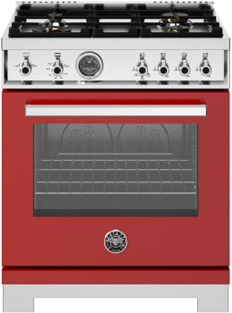 Bertazzoni Professional Series PRO304BFGMROT - 30 Inch Freestanding Gas Range with 4 Sealed Burners in Front View