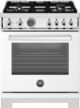 Bertazzoni Professional Series PRO304BFEPBIT - 30 Inch Freestanding Dual Fuel Range with 4 Sealed Burners in Front View