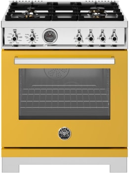 Bertazzoni Professional Series PRO304BFEPGIT - 30 Inch Freestanding Dual Fuel Range with 4 Sealed Burners in Front View
