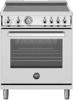 Bertazzoni Professional Series PRO304CEMXV - 30 Inch Freestanding Electric Range with 4 Elements in Front View